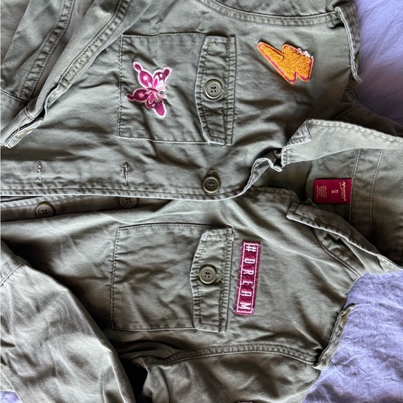 arizona jean company Denim Jacket Green XL 16 2 Pockets Embroidered (FITS SMALL) - Picture 7 of 13